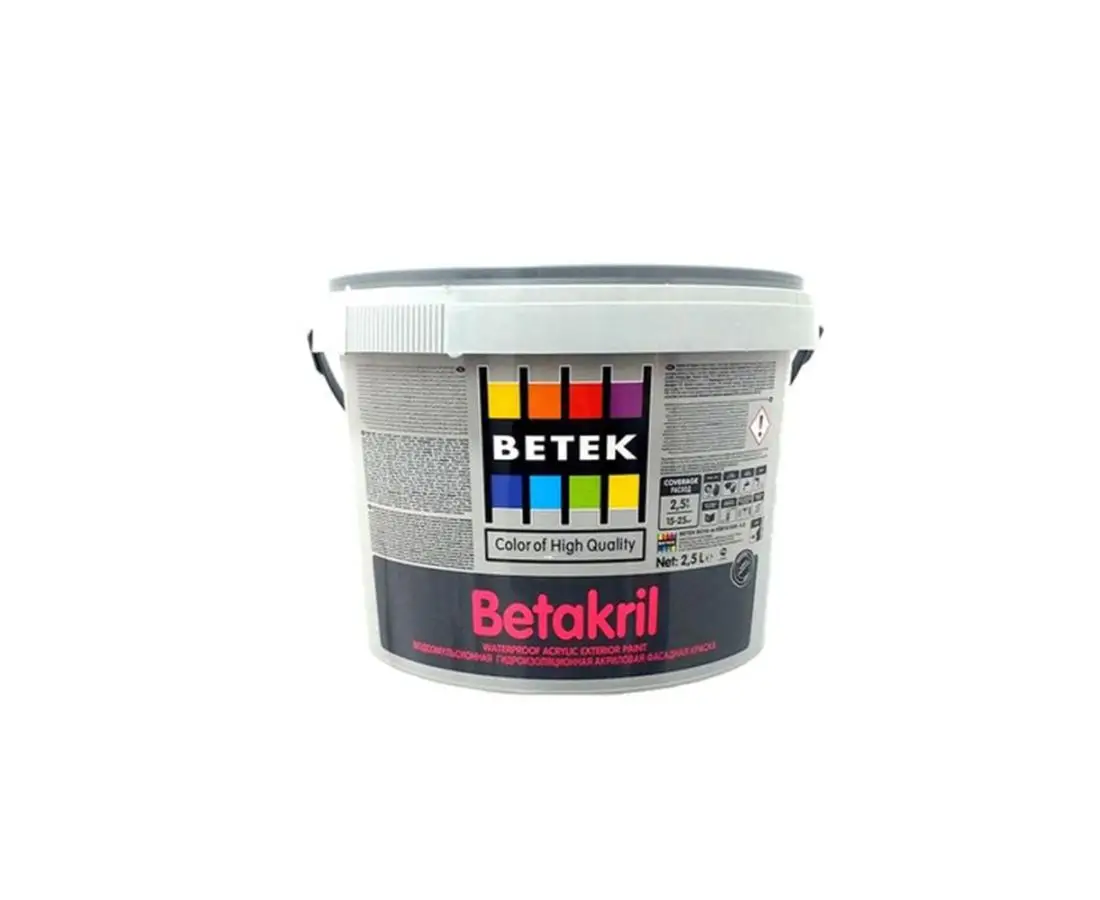 ფასადის წყალემულსია "Beta Krill" 2.5ლტ თეთრი — ექსტერიერის საღებავი